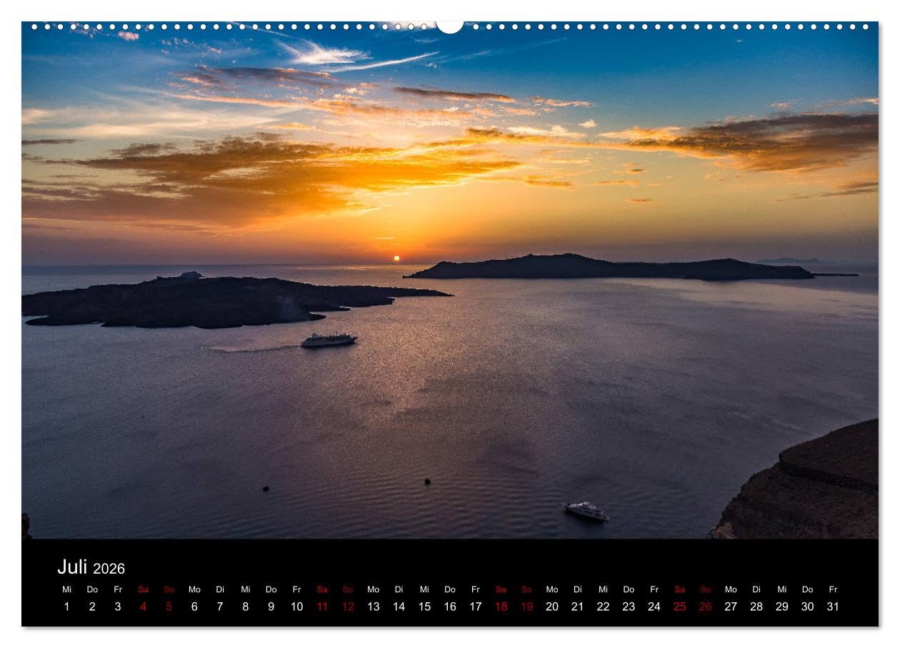 Reiseziele in Griechenland (hochwertiger Premium Wandkalender 2026 DIN A2 quer), Kunstdruck in Hochglanz: Drei Orte in Griechenland neu entdeckt (CALVENDO Orte)