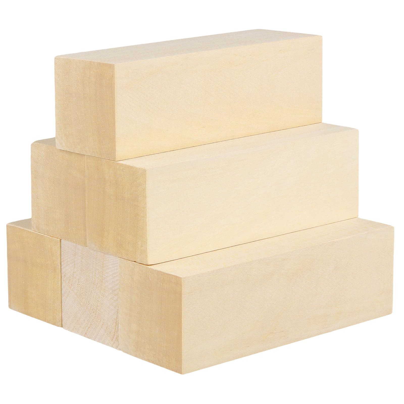 HONYUET 6 Pcs 6 x 2 x 2 Inch Basswood Carving Blocks, 15 x 5 x 5 cm Wood Whittling Blocks for DIY Craft