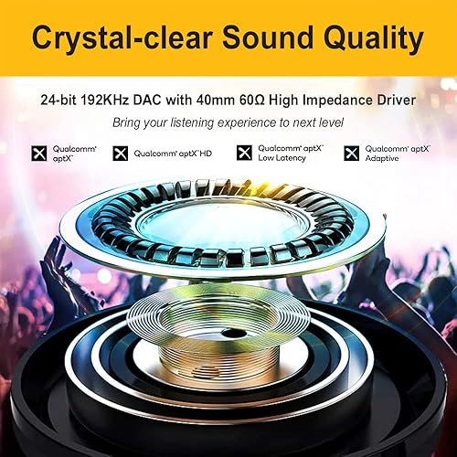 Miniatura 3 de HomeSpot Juego de transmisor inalámbrico de auriculares sobre la oreja para TV Movie Bluetooth 53 aptX LL sin retraso 40 horas sonido inmersivo