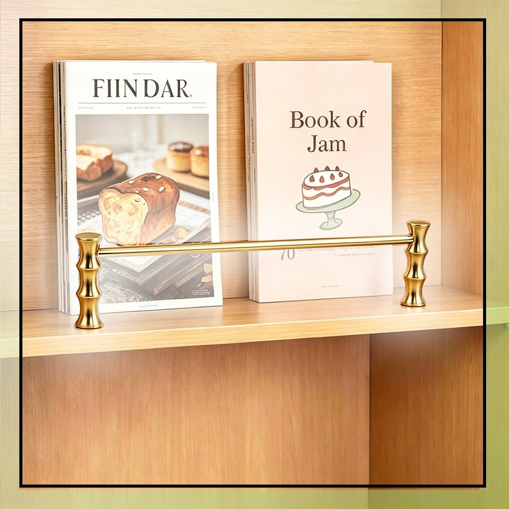 TAJMDGW Gallery Shelf Rail Anti-Fall Guard Fence for Bookshelves Display Cabinet Aluminum Guardrail Bars Shelf Decorative Railing Rods(Gold,100cm(39.4"))