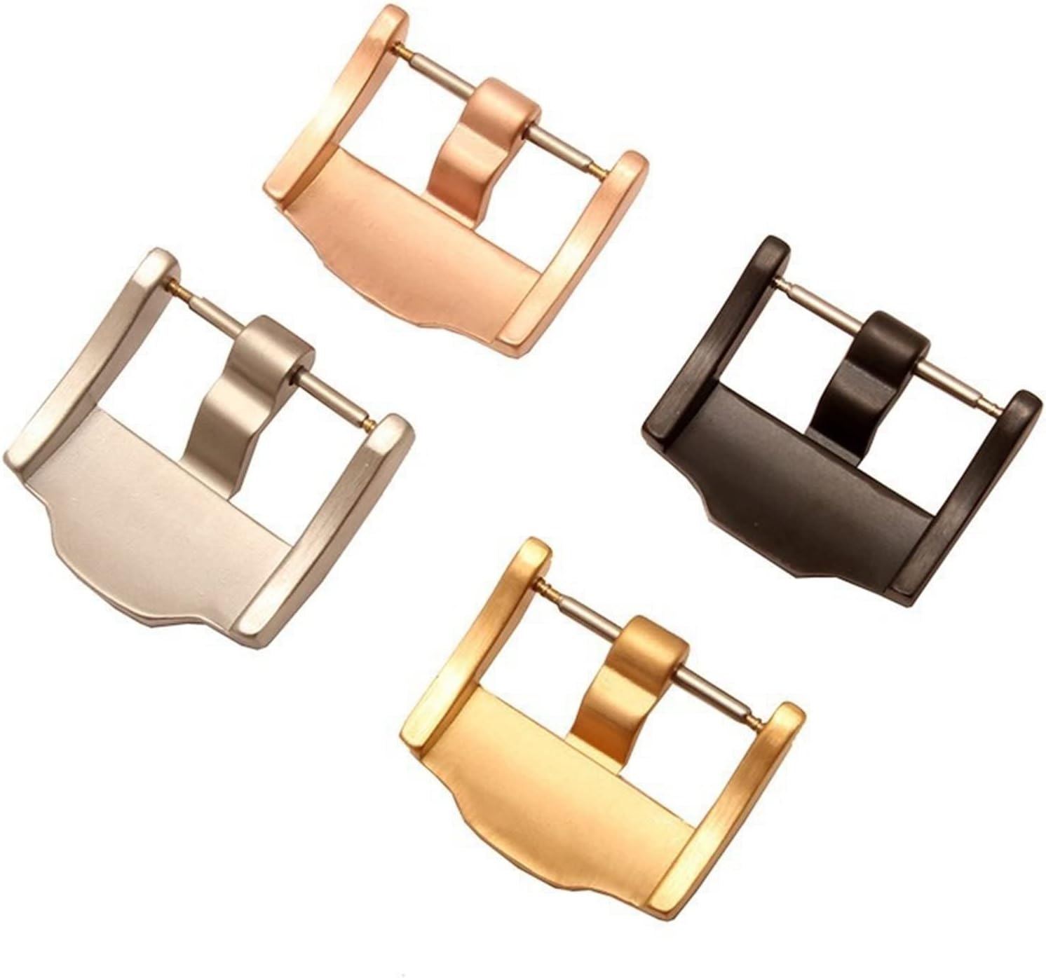 Durable Stainless Steel Watch Band Buckle for AP 24mm Silver Black Rose Gold Brushed Metal Watchbands Strap Clasp Accessories Watch Buckle(Silver)