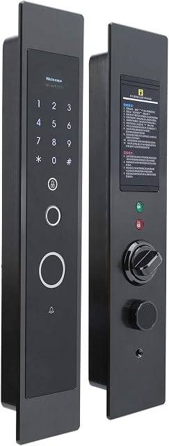 Smart Door Lock, Zinc Alloy Intelligent Fingerprint Password Card Mechannical Key 4 Unlocking Methods, Home Security Lock with Backlit Keyboard
