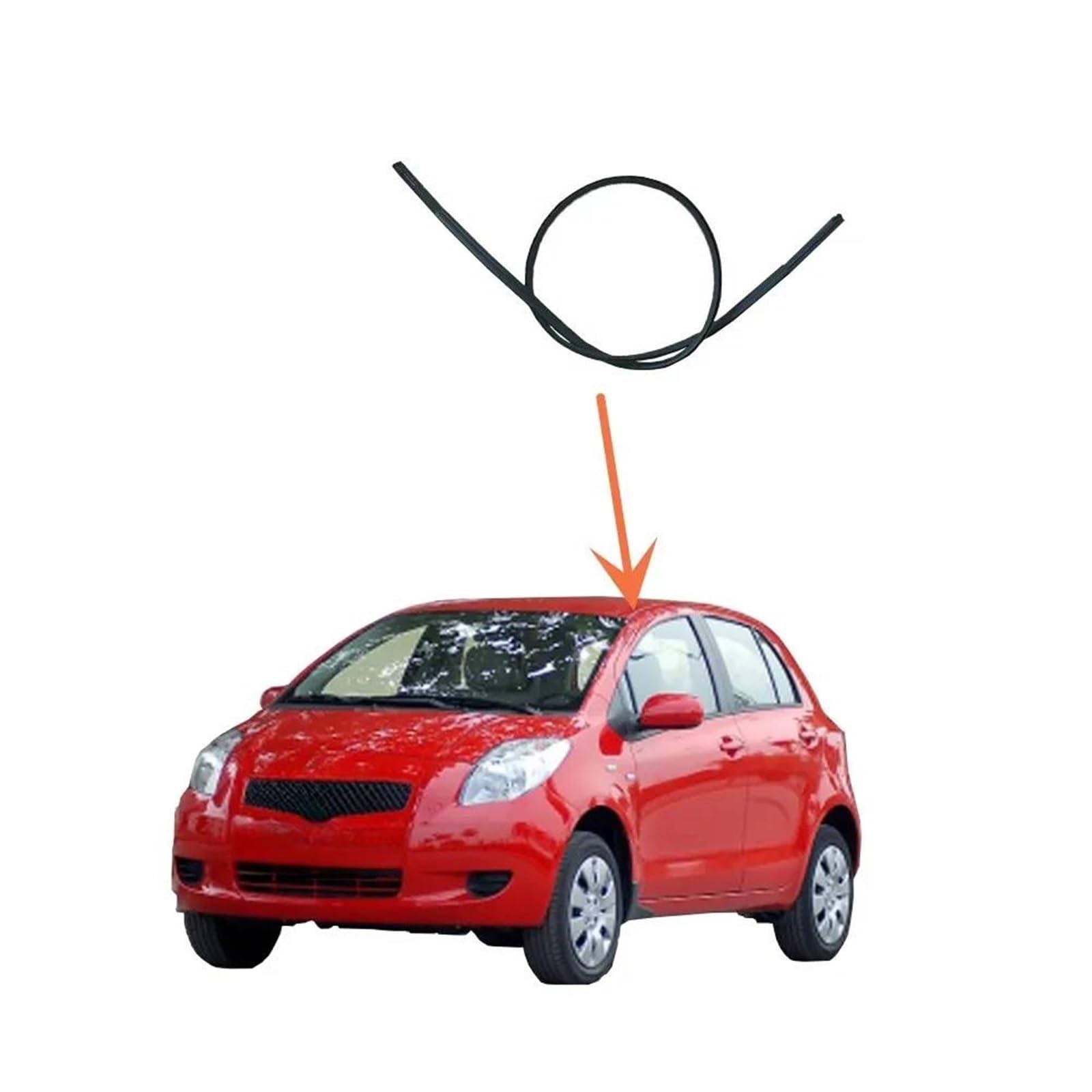 Junta de Goma 2 Uds Tira De Goma Techo Para Toyota Para Yaris 5 Puertas Xp90 2007-2012 Burlete Protector Para Vitz Hatchback Sello Lluvia 75551-0D100 Junta de Parabrisas para Coche