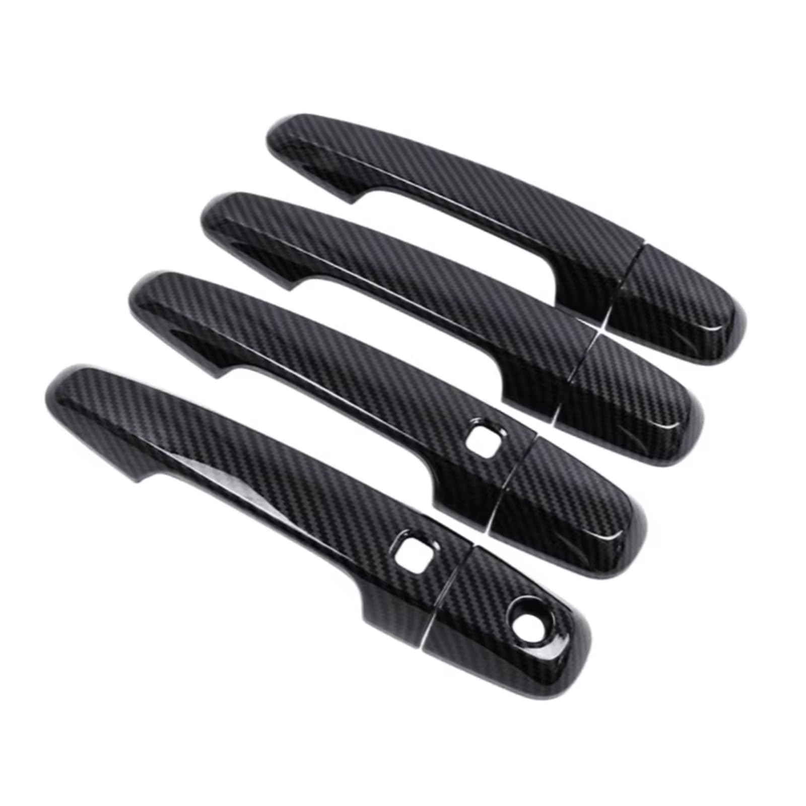Cqrbne C1 Keyhole 2 Buttons For Mitsubishi L200 For Triton Pickup 2006-2014 Carbon Fiber Chrome Car Door Handle Cover Styling Accessories Car Exterior Door Handle(C1 Keyhole 2 Buttons)