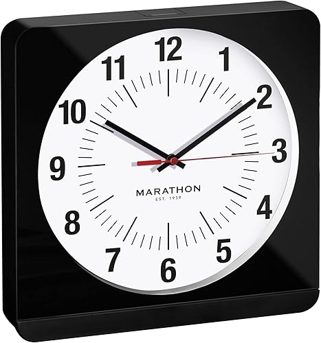 Miniatura 7 de MARATHON Studio Edition Jumbo - Reloj de pared analógico de 12 pulgadas con luz nocturna automática