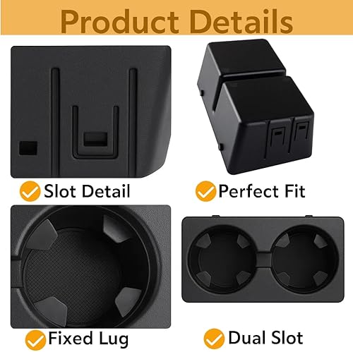 Miniatura 3 de 19154712 Portavasos compatible con Chevy Silverado Avalanche Sierra 2007-2014 Suburban Tahoe Escalade 2007-2013 - Consola central frontal montada en