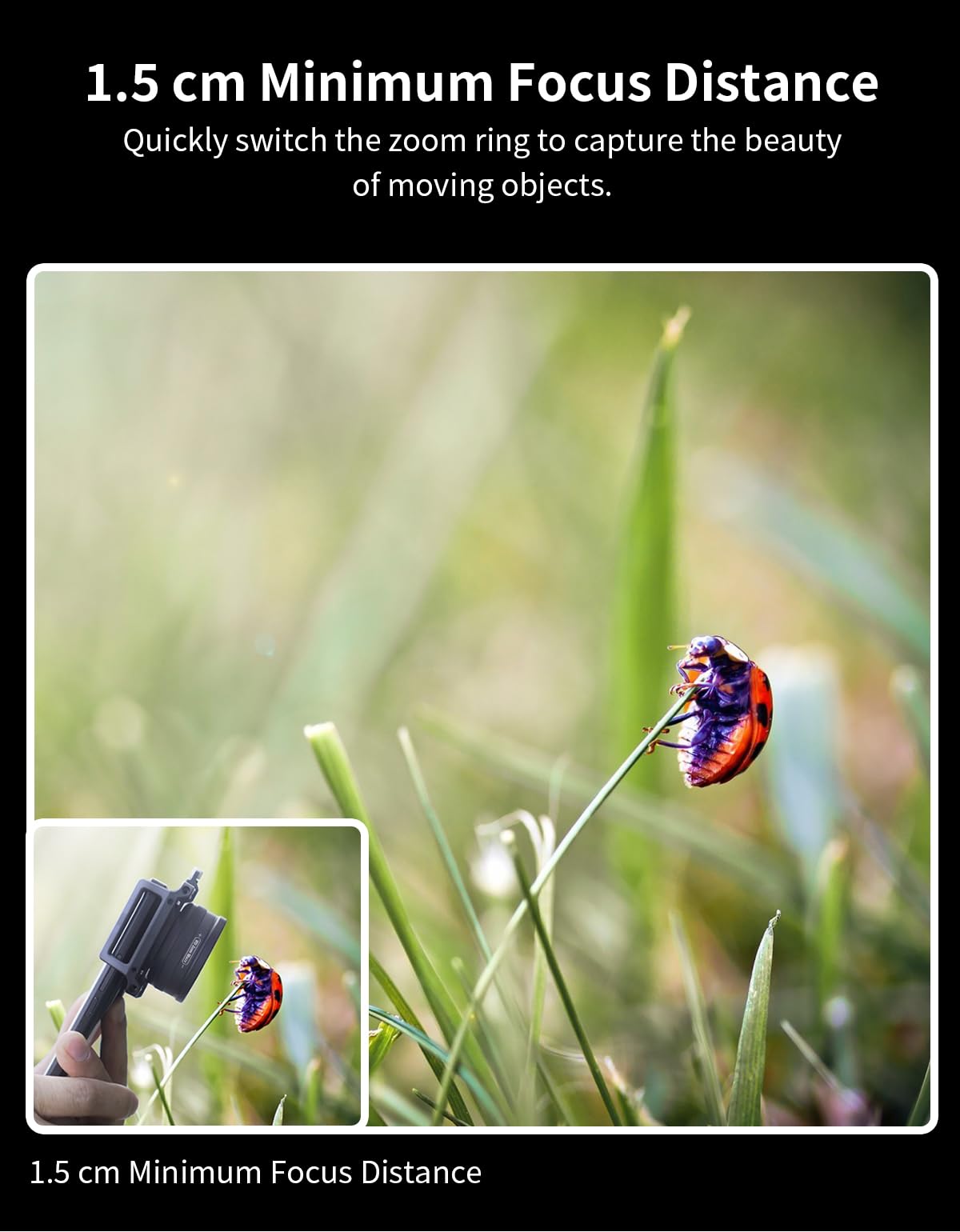 Professionelle 10-20X Zoom Makro-Objektiv für iPhone, Makrofotografie Objektiv + CPL Filter mit Universal-Clip für iPhone Samsung und die meisten Android Smartphone