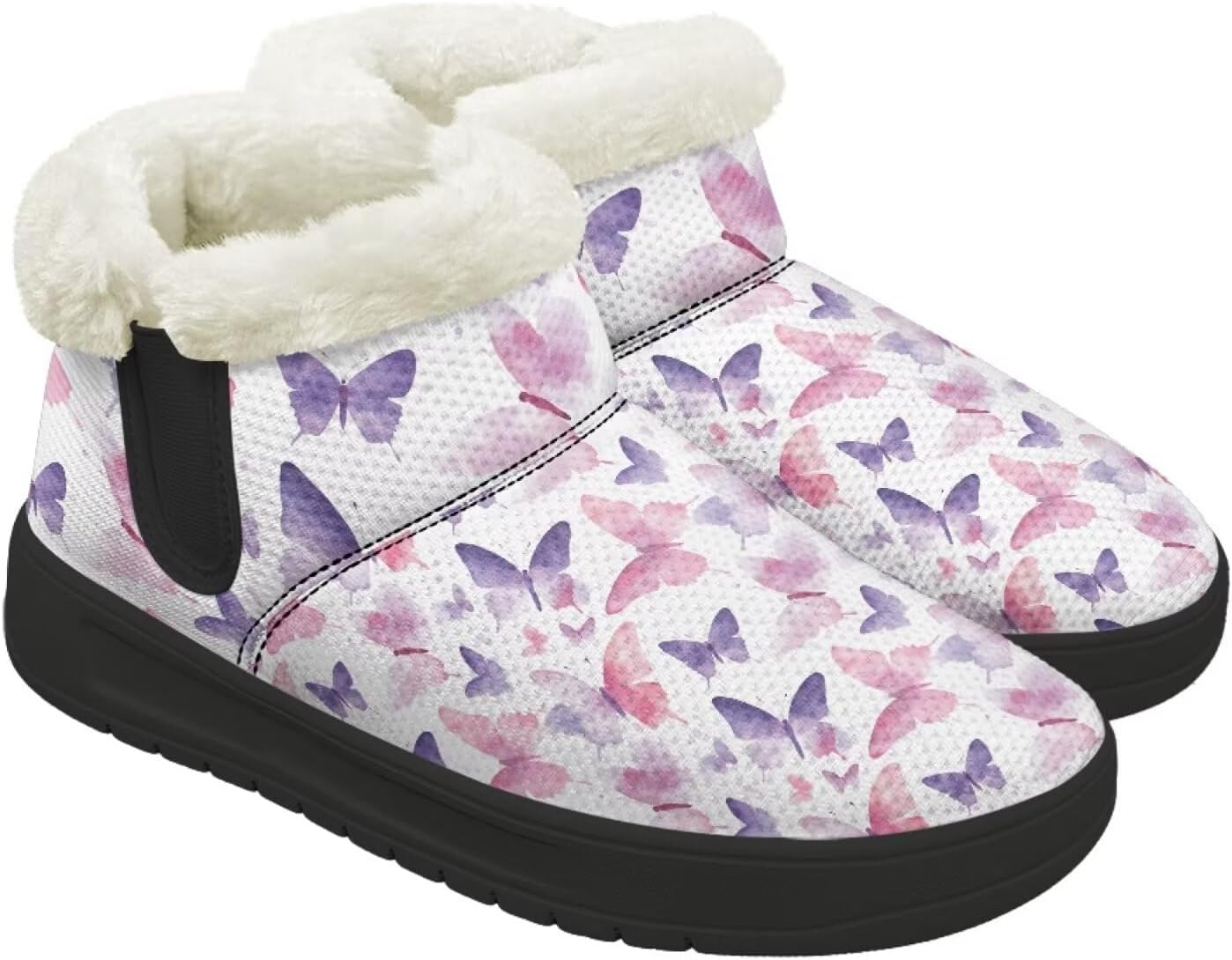 Women's Snow Boots Warm Booties Comfortable Slip Resistant Outdoor Booties Black Sole for Women