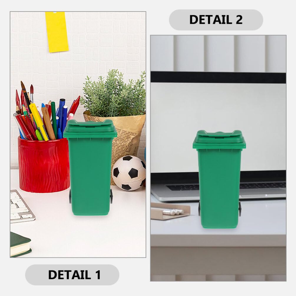 EXCEART 5-Pack Mini Desktop Trash can with Lid Multifunctional Slim Waste Basket and Pencil Holder Small Storage Organizer for Office and Kitchen Table