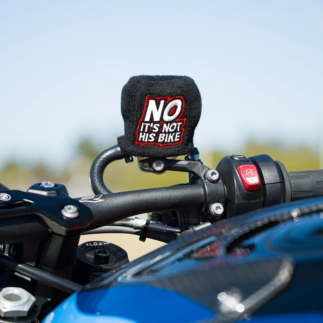 Brake Fluid Reservoir Cover Sock for Motorcycles, Sporbikes and Gifts by Moto Loot (No It's Not His Bike)