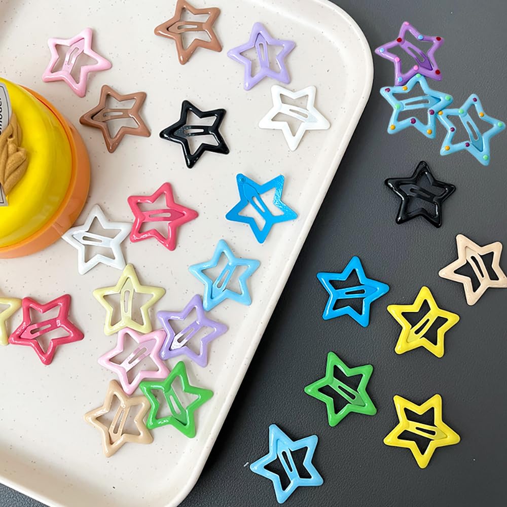 TRKETK 44 Pieces Star Hair Clips Colorful Metal Non-Slip Mini Clips Cute Mini Hair Clips 3cm Hair Accessories for Girls Women Festival Accessories - Image 4