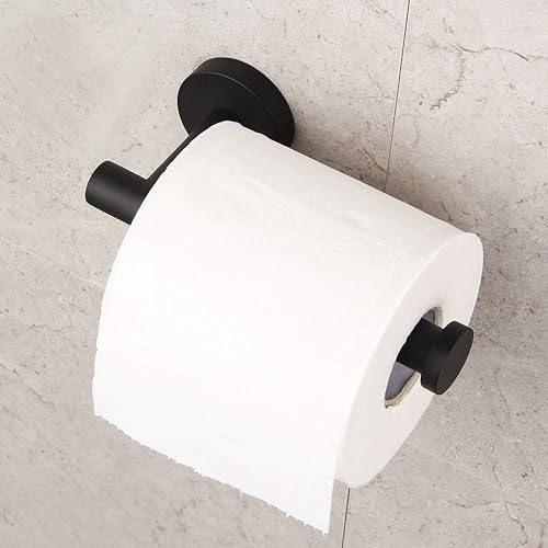 Miniatura 4 de GERZ Soporte de papel higiénico de baño SUS 304 acero inoxidable mate negro papel de seda soporte de pared