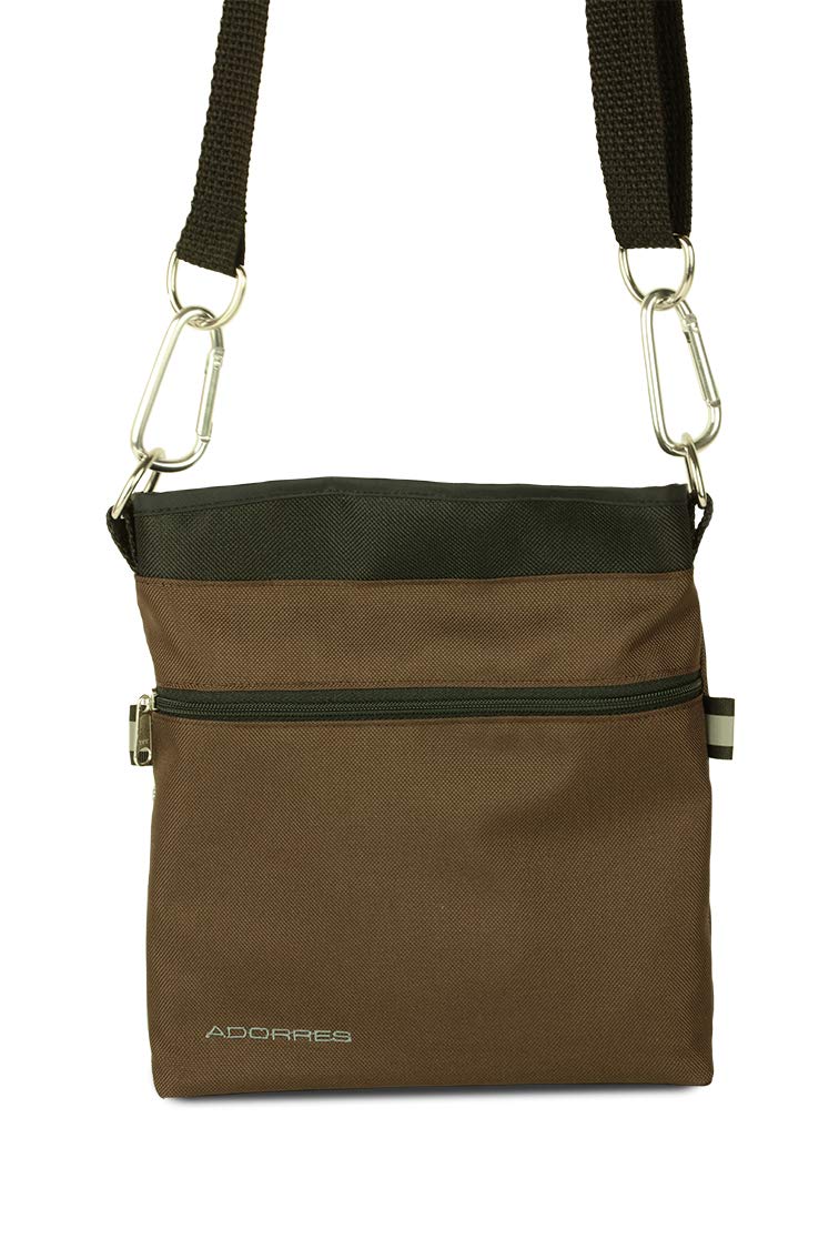 Mit Wunschname möglich. Schultertasche, Hüfttasche, Leckerlitasche für Hunde, Futtertasche mit Magnetverschluss und Kotbeutelfach, Leckerlitasche Magnetic Brown Edition