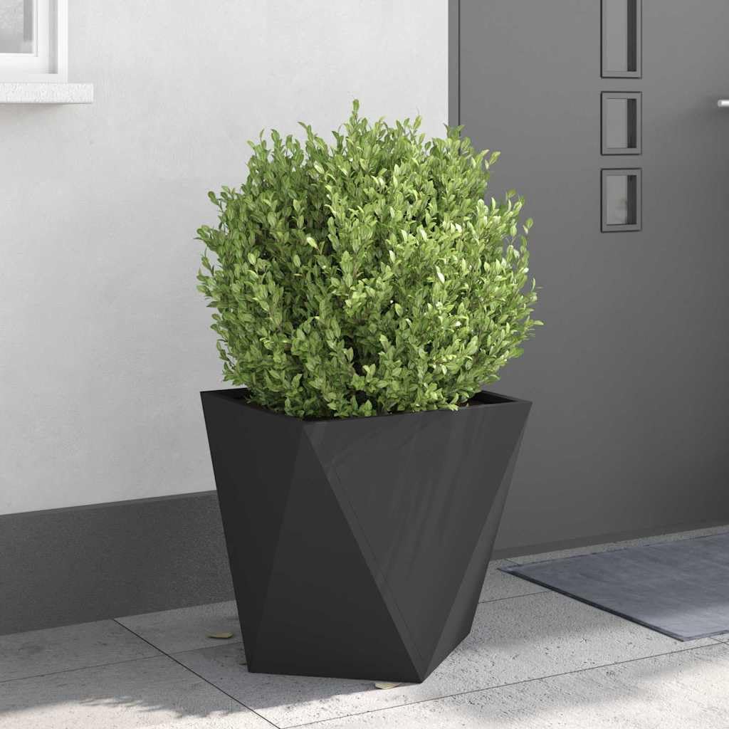Pflanzkübel Schwarz 2er Set 50x50x50 cm aus Stahl Modernes Gartenregal für Balkon Terrasse und Außenbereich Robustes Design für große Blumentöpfe und Sträucher