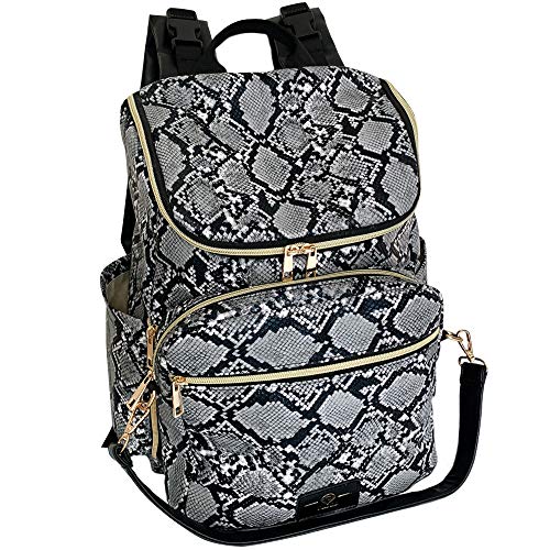 GI Gilded Imports Designer Diaper Bag for Baby Boy or Girl Family Backpack Detachable Purse