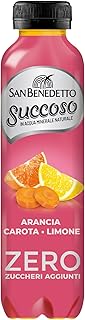 San Benedetto, Succoso Zero alla Arancia, Carota e Limone, 400 ml Bevanda Leggera e Dissetante in Acqua Minerale Naturale, Senza Zuccheri, Conservanti Coloranti e Glutine