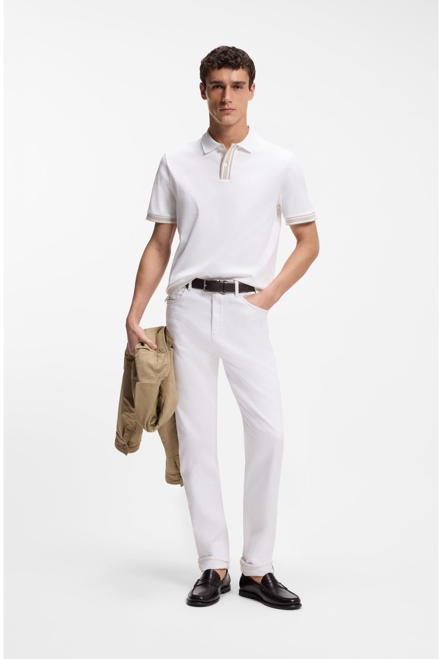 BOSS Five-Pocket-Jeans Aus Weißem Stretch-Denim