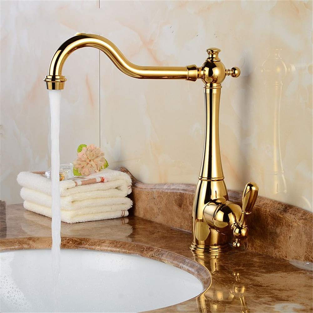 MXXQRHF Solid Brass Gold Sink Kitchen Faucet Basin Sink Faucet Kitchen Faucet Three Way Tap for Water Filter Mixer Kitchen Basin Mixer,C Auspicious Clouds