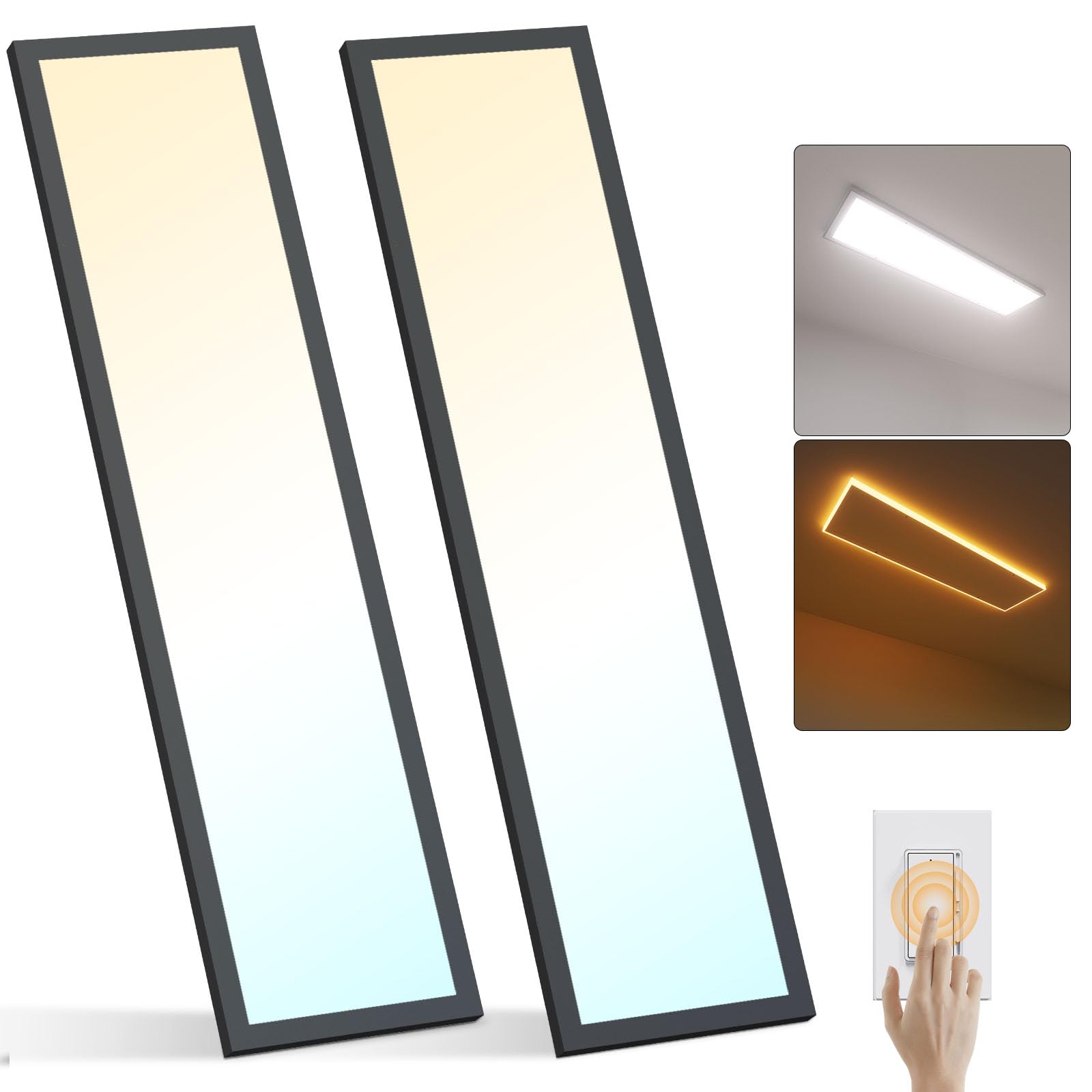AIKVSXER 1x4 LED Flat Panel Light Surface Mount 3000K/4000K/5000K