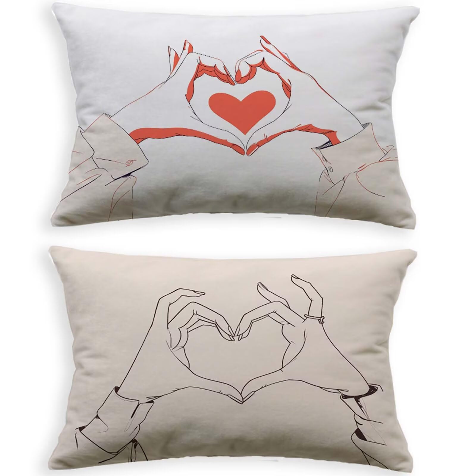 Housses de coussin extérieur en lin haut de gamme blanc 40x70 cm