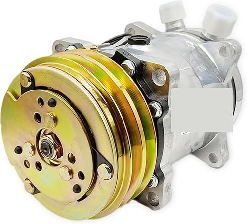 Compresor 508 SD508 compatible con Sanden 5h14 AC Compresor 12V24V 2 Groove V polea de correa tractor excavadora camión resistente (color  24V R134a)
