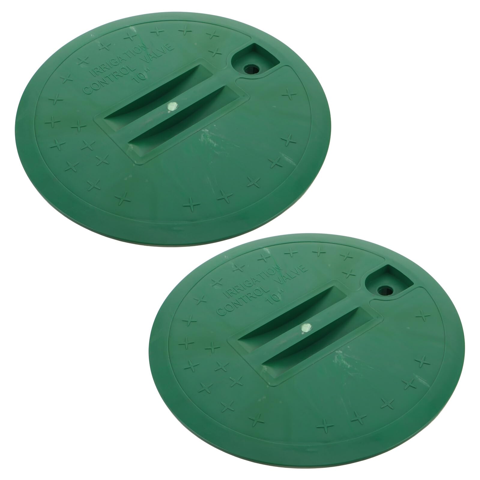 Couvercle de boîte à vannes d'arrosage rond 25 cm en plastique vert | Lot de 2