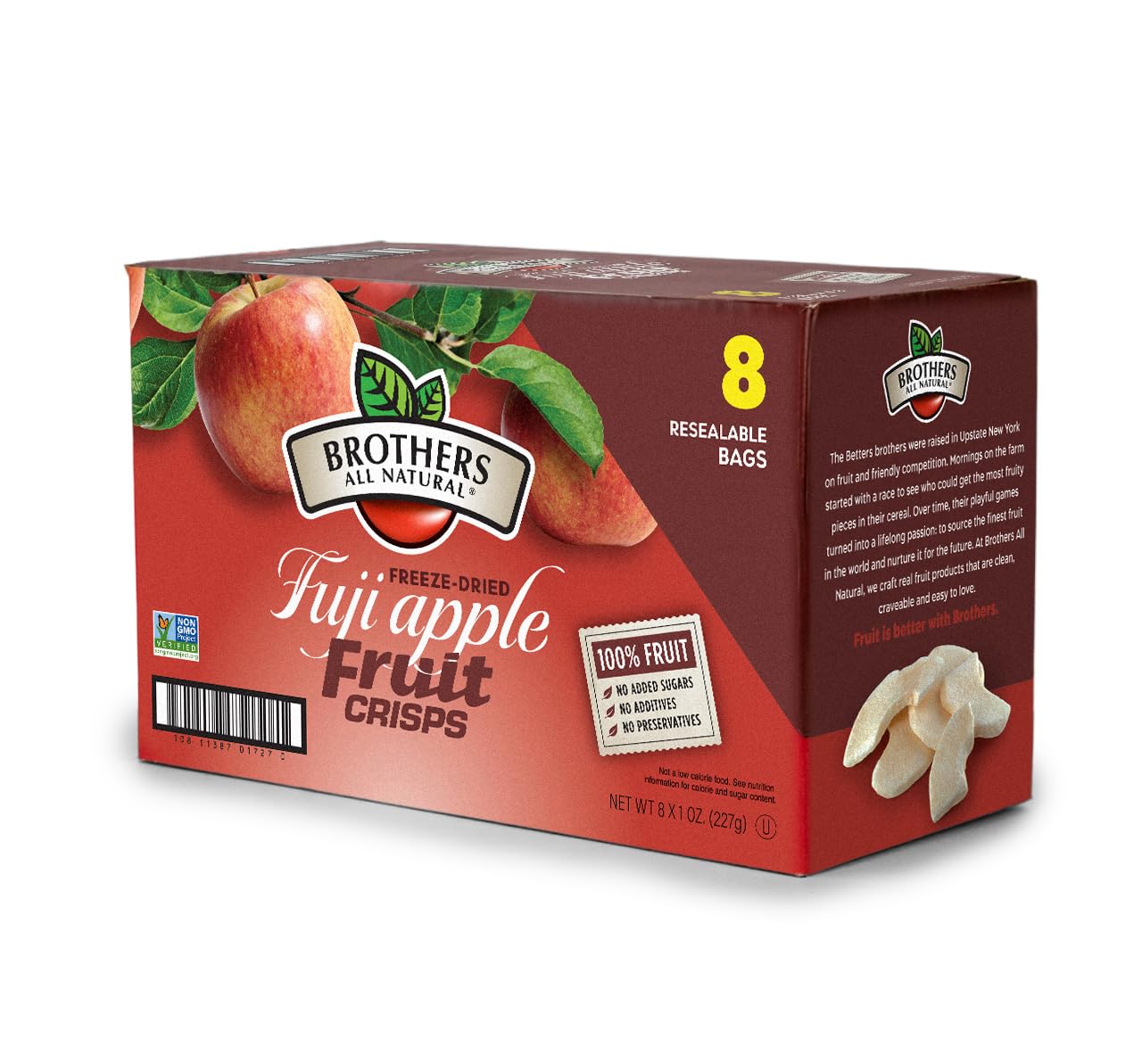 Brothers All Natural Freeze Dried Fruit Crisps, Mango, 1 Oz (Pack of 8), Made with 100% Fruit, Gluten Free, Soy Free, Vegan, Healthy Snack, Resealable Pouch