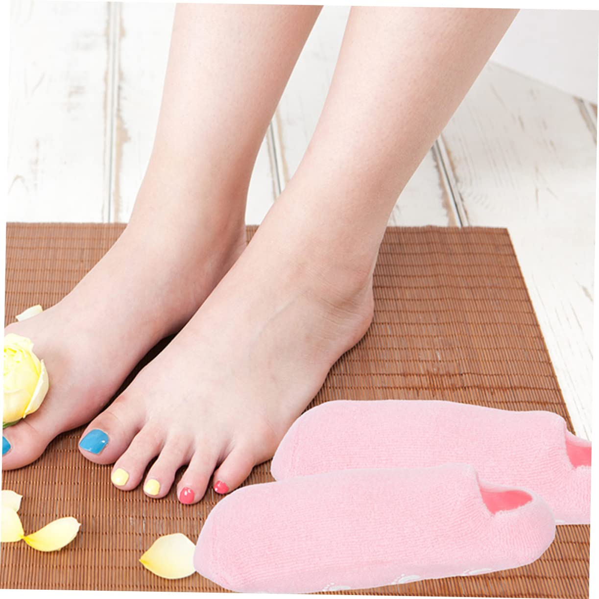 3paia Socks Idrogel Con Gel Idratante Di Calzini Antiscivolo Per Donna e Ragazza Comfort Per Piedi Secchi e Screpolati Per Spa e Notte