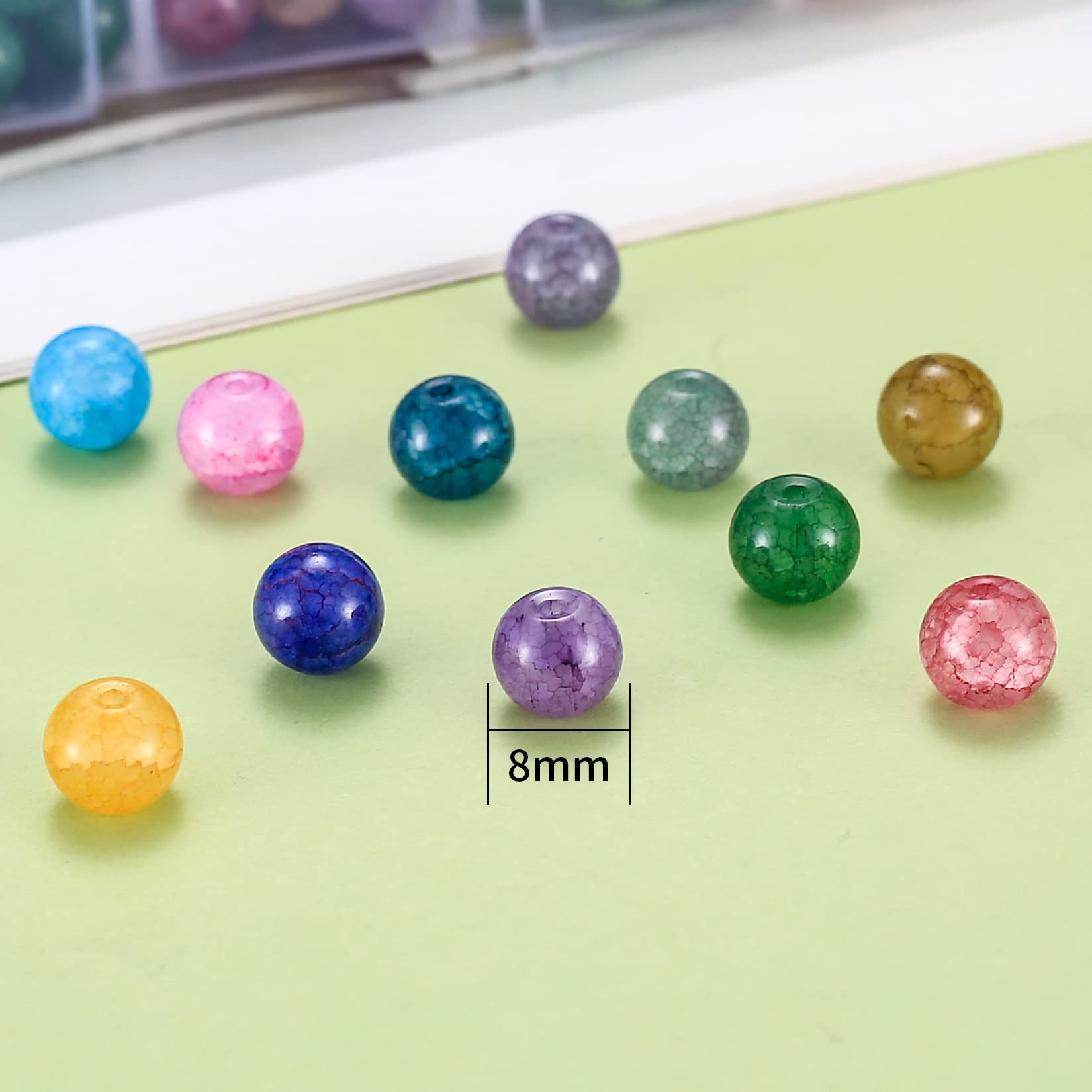 Perline Di Vetro Craquelé Colorate - Perline Rotonde Da 4 Mm, 6 - Foto 9