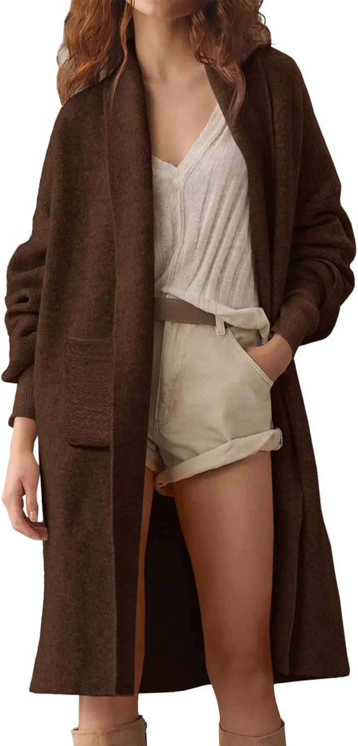 Saodimallsu Womens Long Cardigans Oversized Chunky Knit Coatigan Fall Trendy Open Front Sweater Jackets with Pockets - Image 2