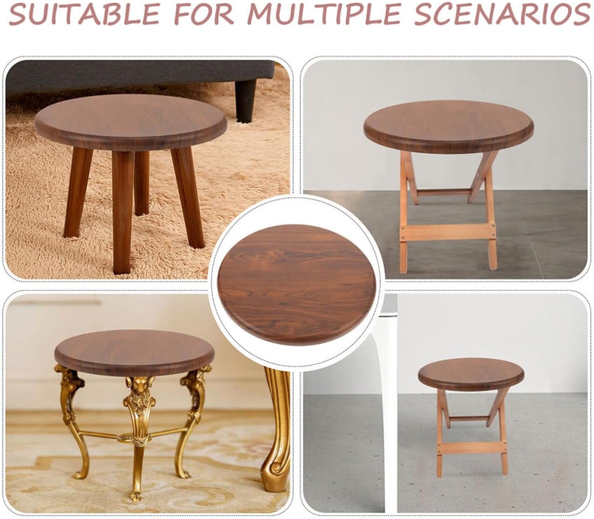 Hemoton 2pcs Wooden Stool Seat Replacement Brown Solid Wood Repair Part | Easy Replacement for Home and Commercial Spaces, Simple Elegant Style, Versatile Use