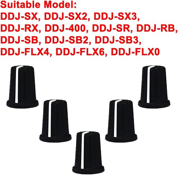 5pcs EQ Rotary Knob Replacement Equalizer Potentiometer Fader Knobs Push Rod Cap for DJ Controller Mixer Console Pioneer DDJSX, SX2, SX3, RX, 400, SR, RB, SB, SB2, SB3, FLX4, FLX6, FLX0(BKh)