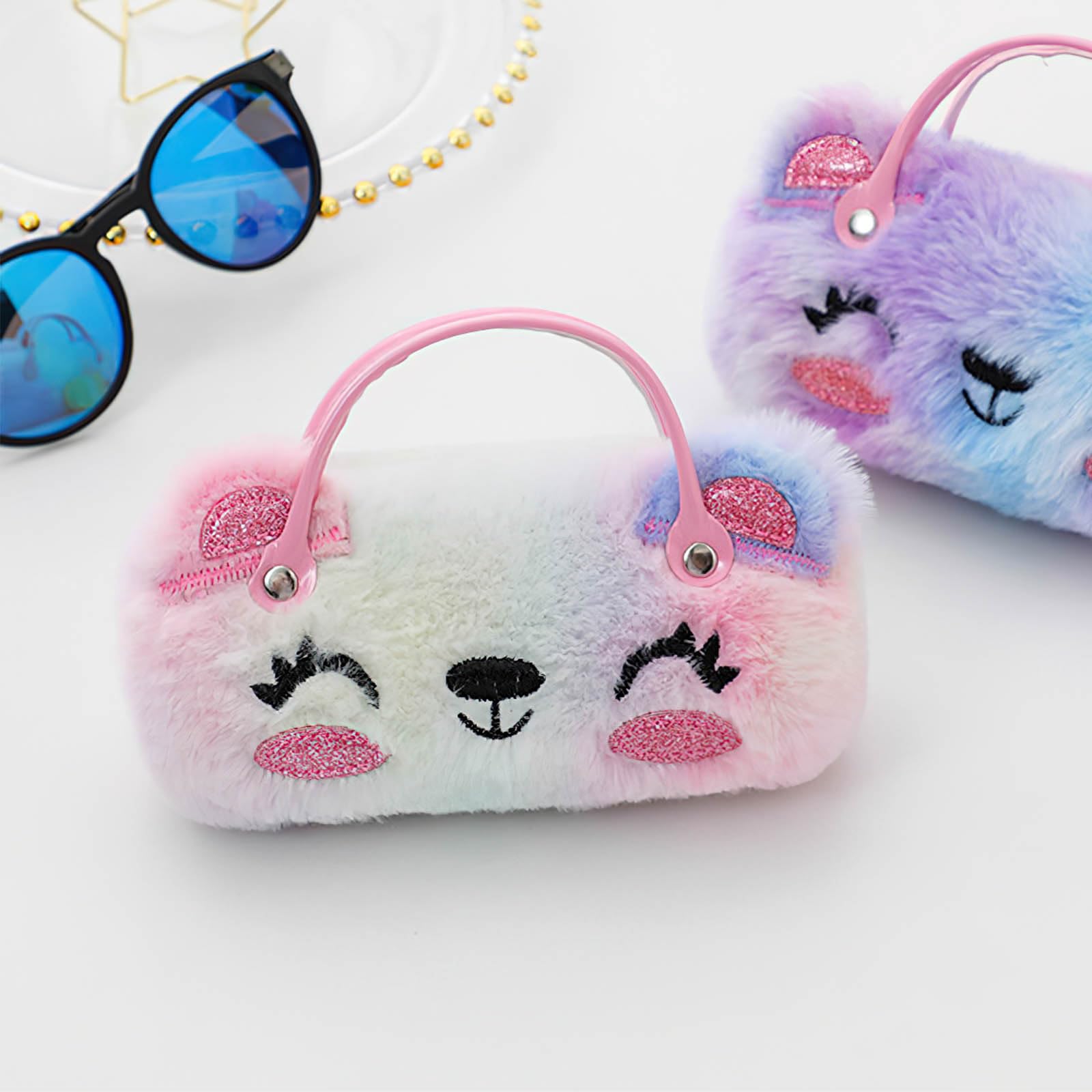 HIFOT Custodia per Occhiali Rigida, Portatile Custodia Occhiali da Vista con Maniglia per Bambini