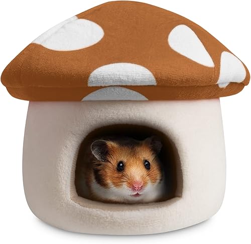 Hollypet Cama para mascotas animales pequeños Cama de cerdo holandés Nido de hámster erizo Rata Chinchilla Guinea Hábitat Mini Hábitat, hongo