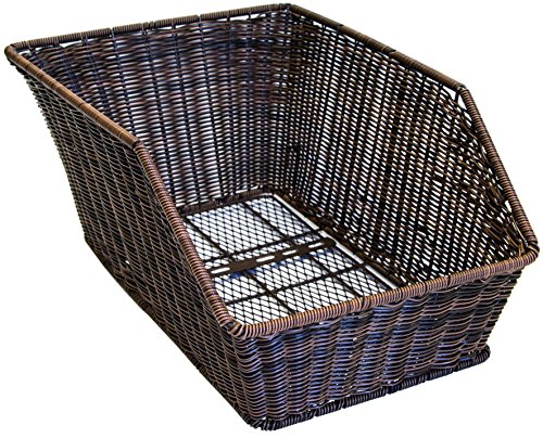 Büchel Fahrradkorb hinten aus hochwertigem Polyrattan I Fahrrad Korb für hinten inkl. Befestigungsmaterial. Fahrradkorb hinten groß I Fahrradkorb Kinder hinten I Schultaschen Korb, braun, Einheitsgröße