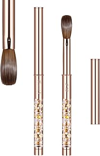 Acrylic Nail Brush Size #16,KEMEISI 100% Pure Kolinsky Nail Art Brushes Sturdy Handle Oval Shaped Acrylic Powder Nail Design Tools for Professional Manicure DIY Home Salon (Gold)