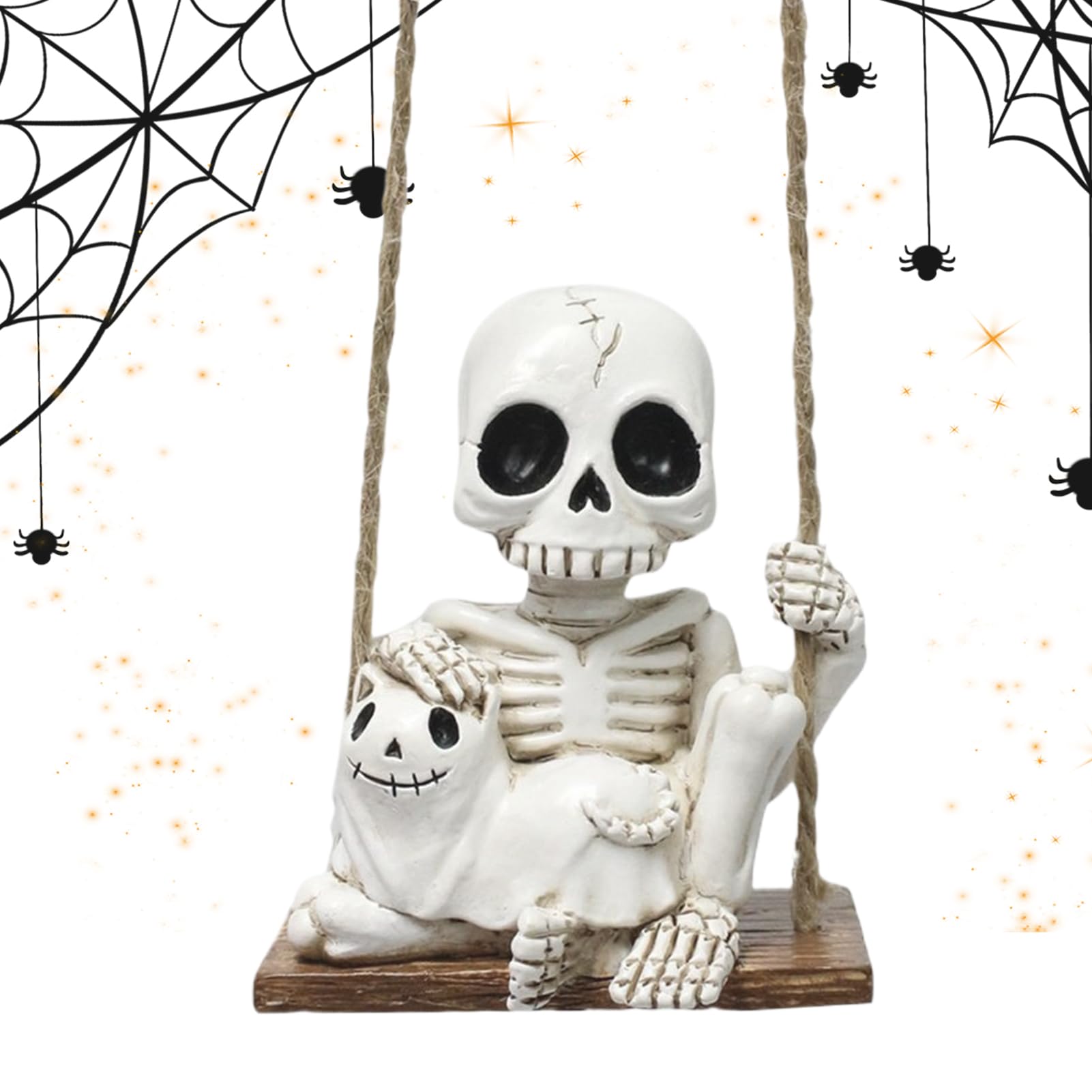 Figurine squelette pendentif voiture et arbre Halloween