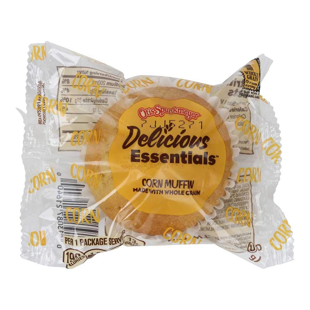 Otis Spunkmeyer Delicious Essentials 51 Percent Whole Grain Corn Muffin, 2 Ounce -- 72 per case.