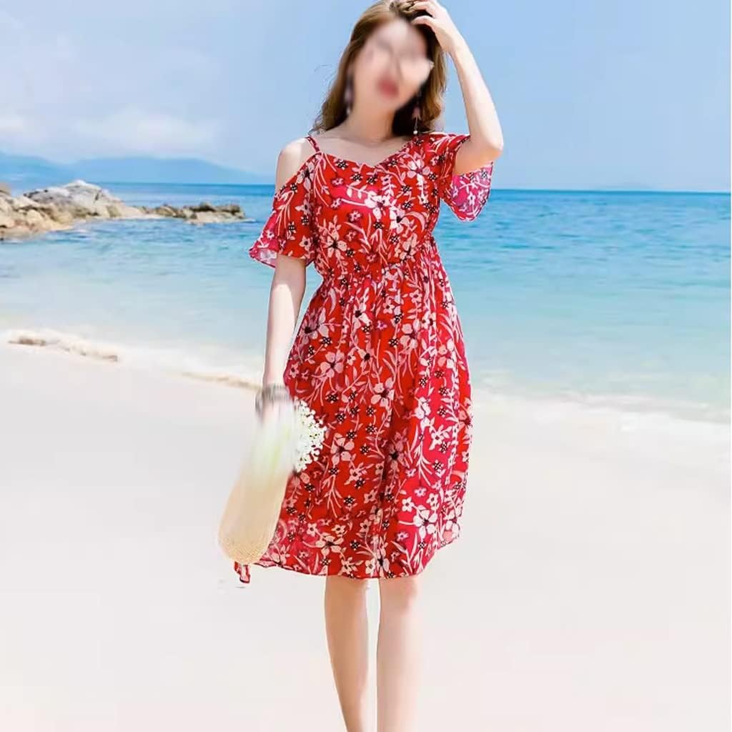 Beach Dresses Seaside Vacation Bohemian Small Man Slim Photo Beach Skirt Girl Bikini(L Code)
