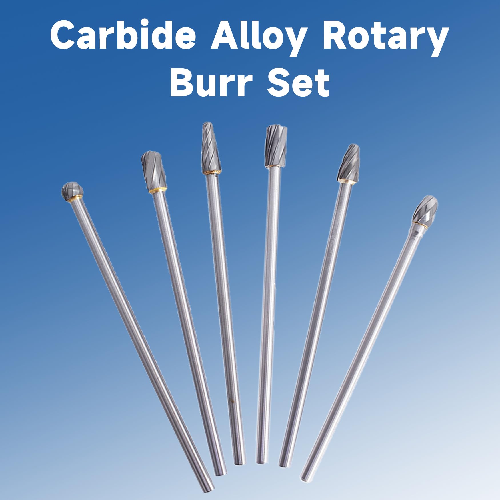 WFLNHB Carbide Alloy Rotary Burr Set 6Pcs 6mm 1/4 Inch Shank 150mm Long — Amazon image 7