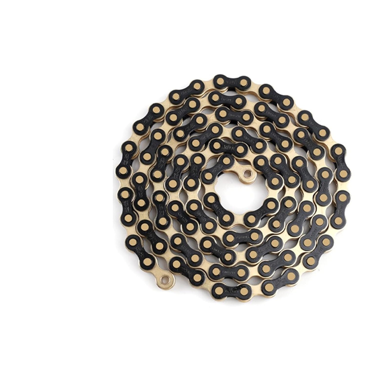 Compatible for IZUMU Fixed Gear Bike Chain - 100 Links 1/2 * 1/8 Steel Chain for Fixie & Track Cycling/141(Black and Gold)