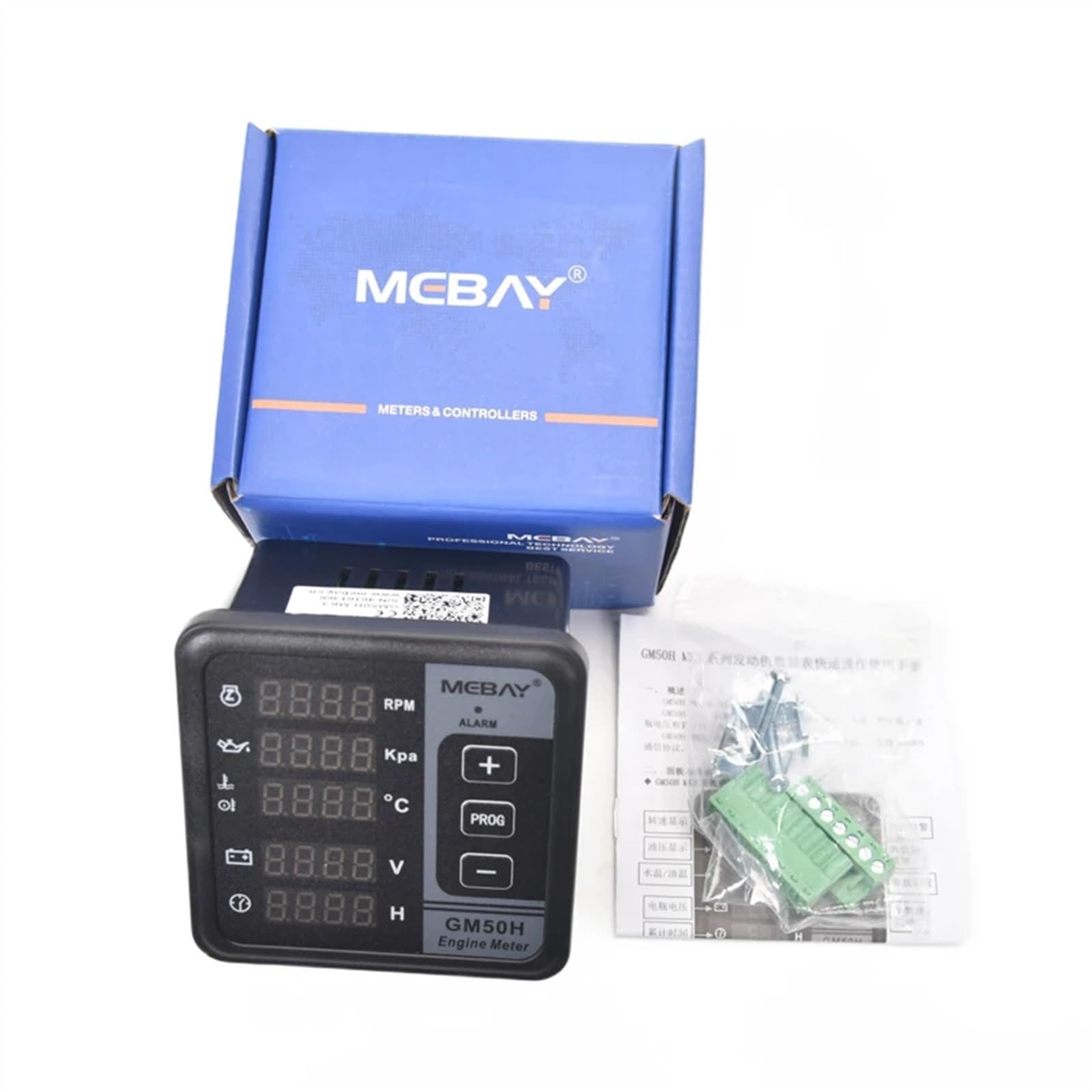 Medidor Digital Multifuncional GM50H for Motor diésel con indicador de presión de Aceite y Velocidad de rotación de la Temperatura del Aceite 12001844(Oil 13mm)