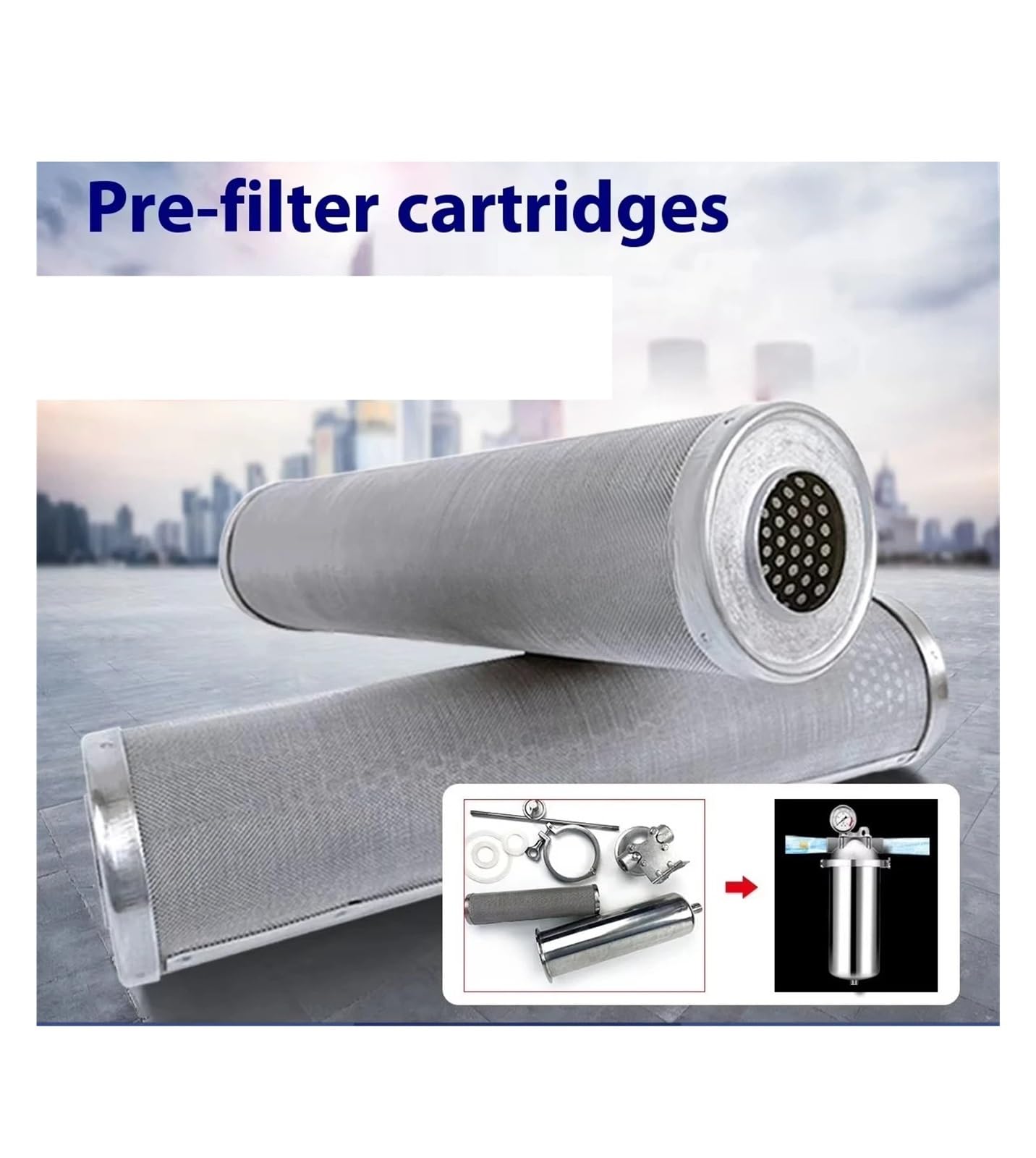 Filtro De Malla Doble De Acero Inoxidable 304, Purificador De Agua Con Prefiltro Diésel De 5 Pulgadas, 10 Pulgadas Y 20 Pulgadas(10 Inch)