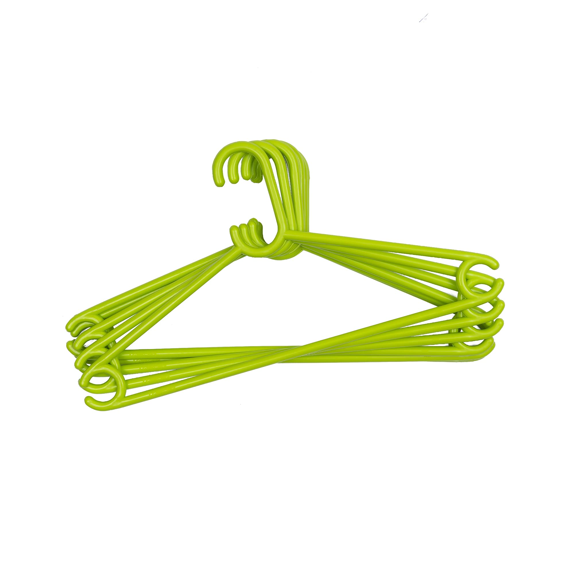 HANBAOHanbao Thick Plastic Hangers for Shirts, Trousers, Jackets, Blazers, Green, Pack of 12pcs