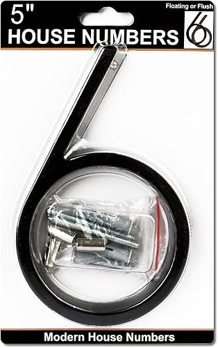 Vista 84 de Metal Numbers for House Outside, 5 Inch Modern House Numbers, DIY Floating Address Numbers with Screws, Rust Free Zinc Alloy, Silver Number 5