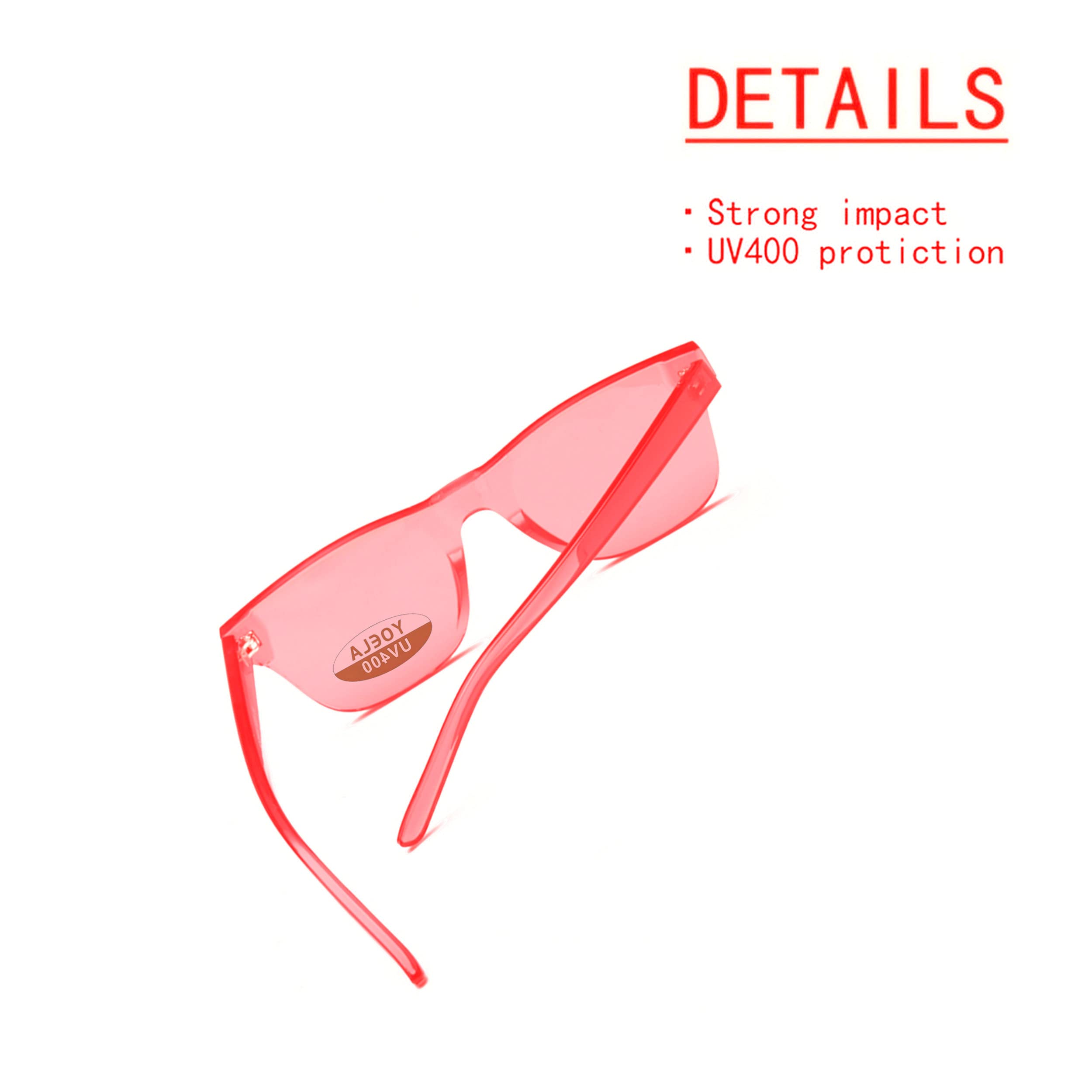 Übergroße quadratische randlose Sonnenbrille getönt Unisex Damen Herren Einteilige farbige transparente Brille Retro Brille
