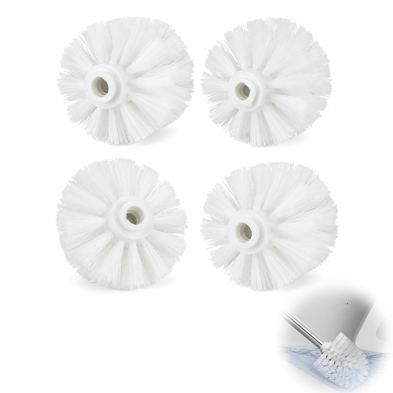 4 Pcs Toilet Brush Replacement Universal Fit Most Toilet Brush Handles