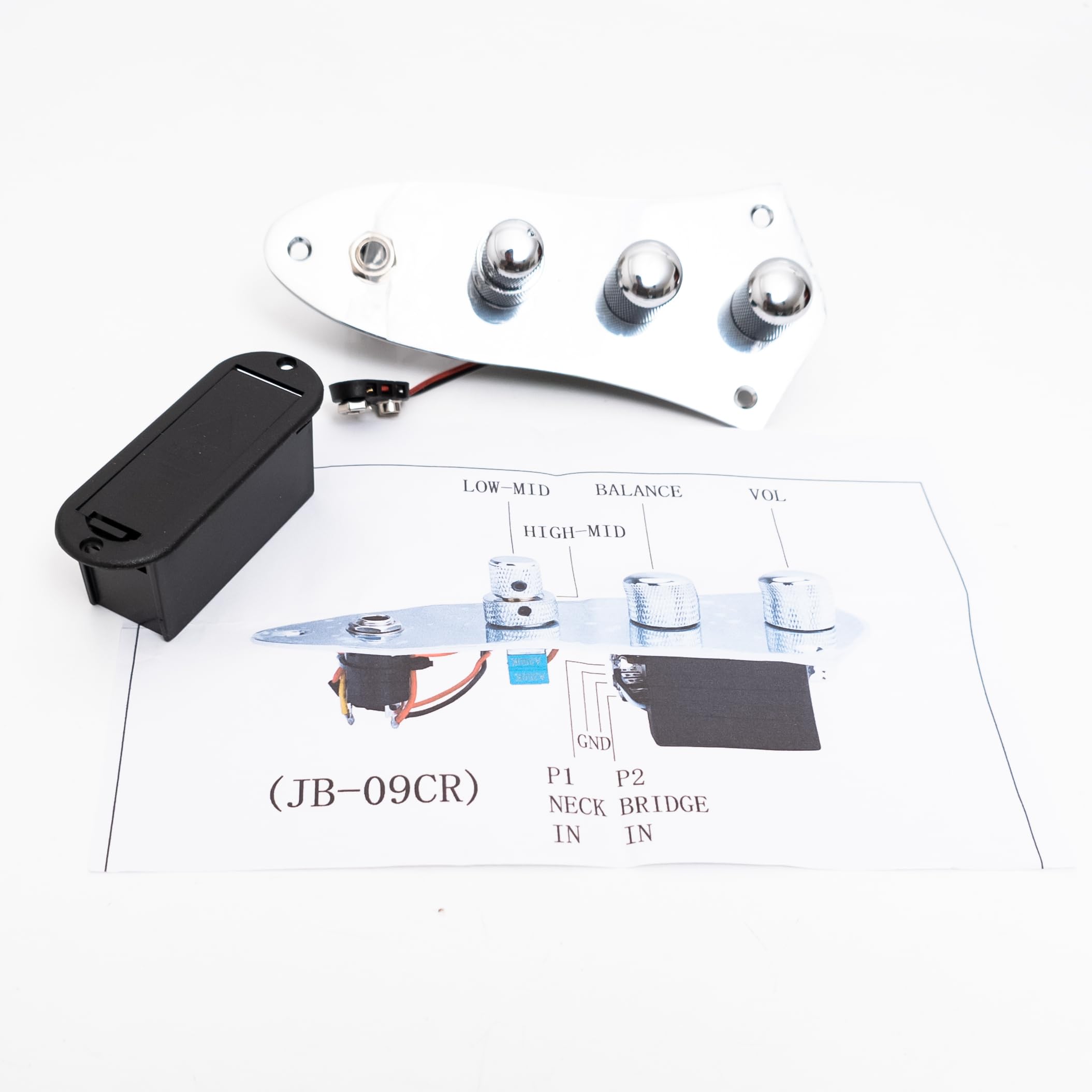 Placa de control precableada, placa de control cargada, arnés de cableado, kit de actualización de preamplificador de graves conmutable activo/pasivo para Fender Jazz Bass piezas de repuesto para bajo