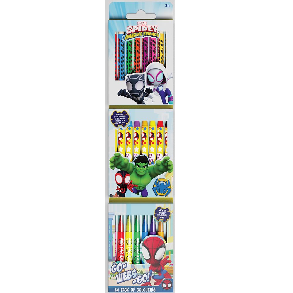 Design Group Creative Kids Craft Set Spidey & Friend 24 Pack of Colouring