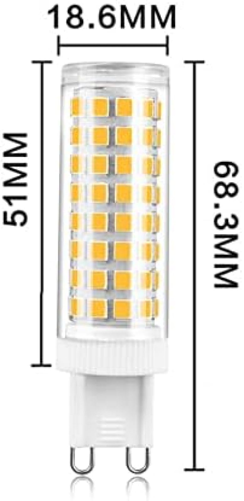 Luces De Amplio Voltaje 10 Unids/Lote G9 Luz De Maíz Led Sin Parpadeo Cerámica 2835-100LED 10W AC100-240V Bombilla Led G9 Lámpara De Ahorro De Energía Bombillas para El Hogar,Blanco Natural 4000-4